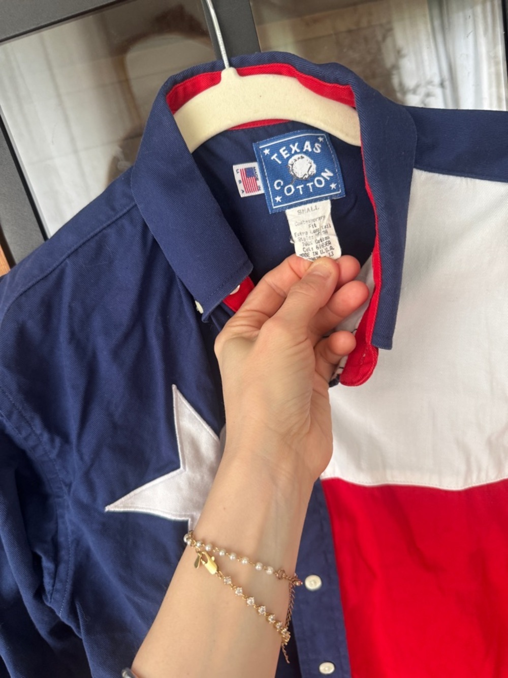 Vintage Texas Flag button down shirt long sleeve western lonestar state country - Picture 2 of 7